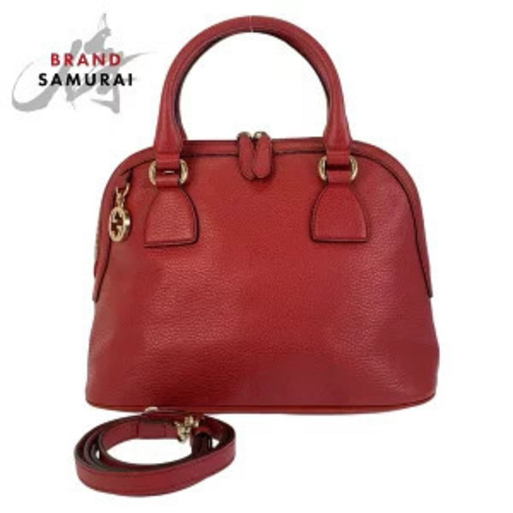 Gucci Interlocking Red Leather Handbag Shoulder Bag